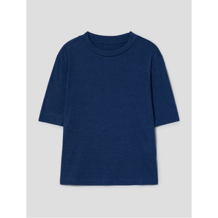 에잇세컨즈 여성 베이직 5부 티셔츠 블루 323242LY1P 204903