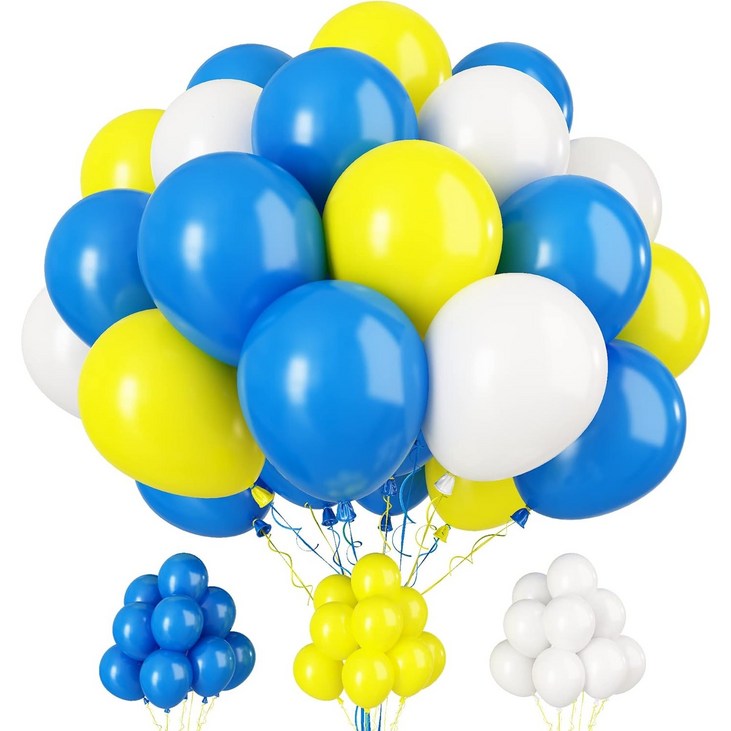 CEUQIESO 50pcs 둥근 풍선, 30cm 로얄 블루 둥근 풍선, 흰색 라텍스 풍선, 노란색 풍선 헬륨 풍선, 생일 파티 풍선 CEUQIESO 50pcs 둥근 풍선, 30cm 로얄 블루 둥근 풍선, 흰색 라텍스 풍선, 노란색 풍선 헬륨 풍선, 생일 파티 풍선
