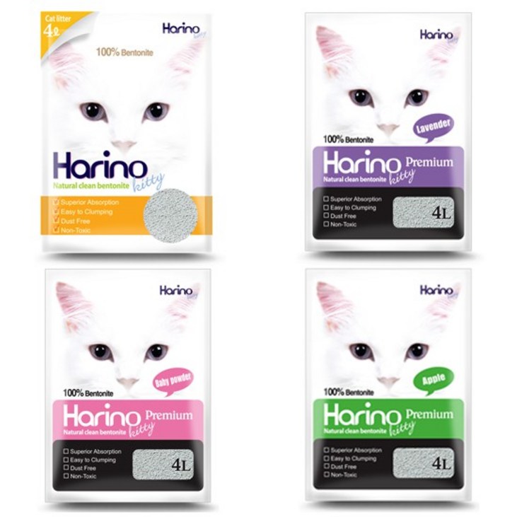 테비 하리노 고양이모래 4L X 6개 4종