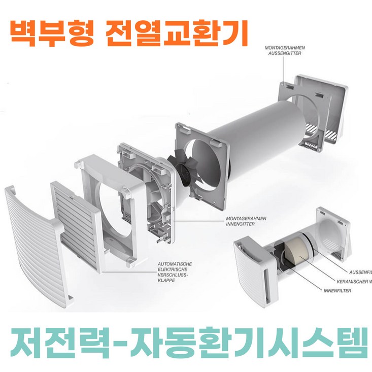 벽부형 전열교환기 열회수환기장치 미세먼지 황사 새집증후군 제거 환기시스템  환기청정기 에코에어원