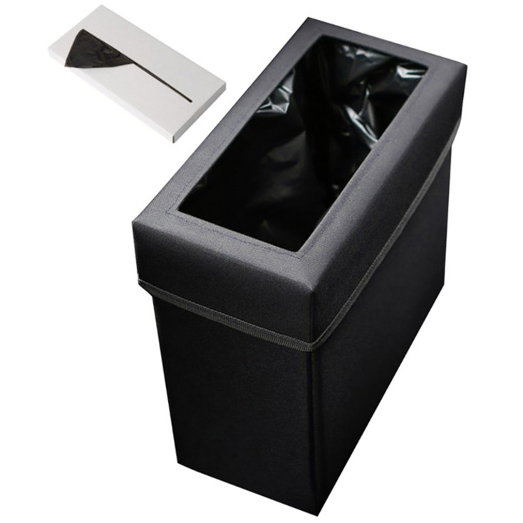 케이엠모터스 알라딘 차량용 쓰레기통 블랙 + 비닐 50p, 1세트