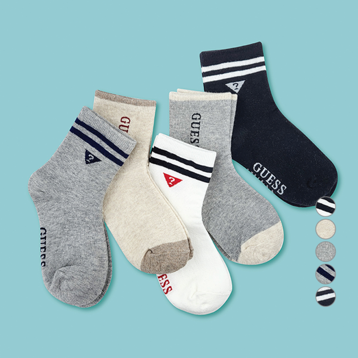 게스 아동용 로고믹스 중목 양말 5종 세트 GSK08