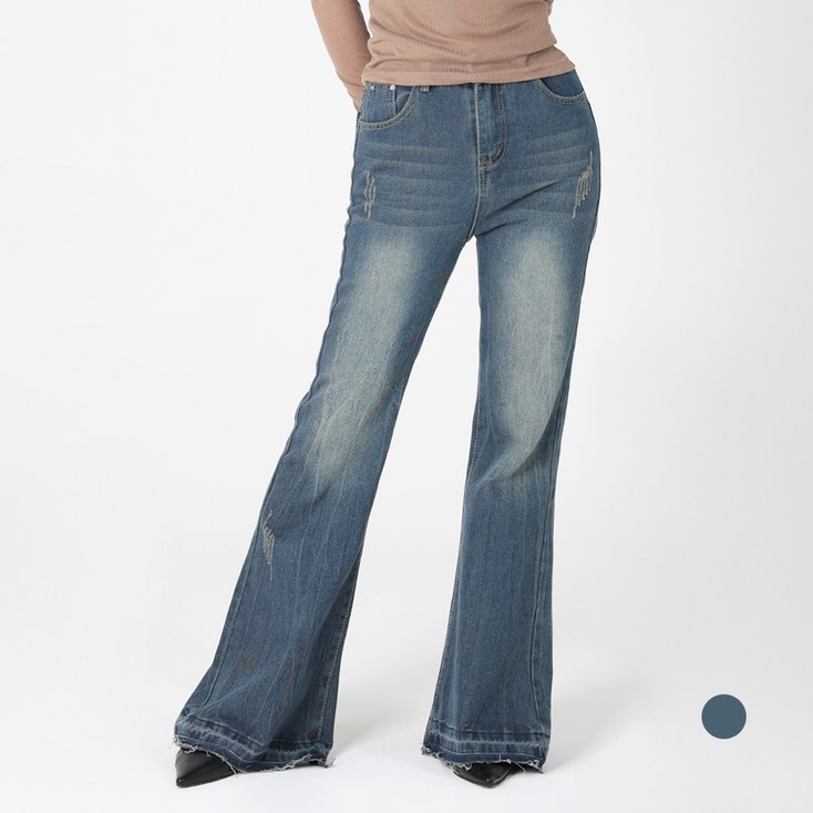 닷이프 여성용 프린 부츠컷 데님 팬츠 P25FW1A2183