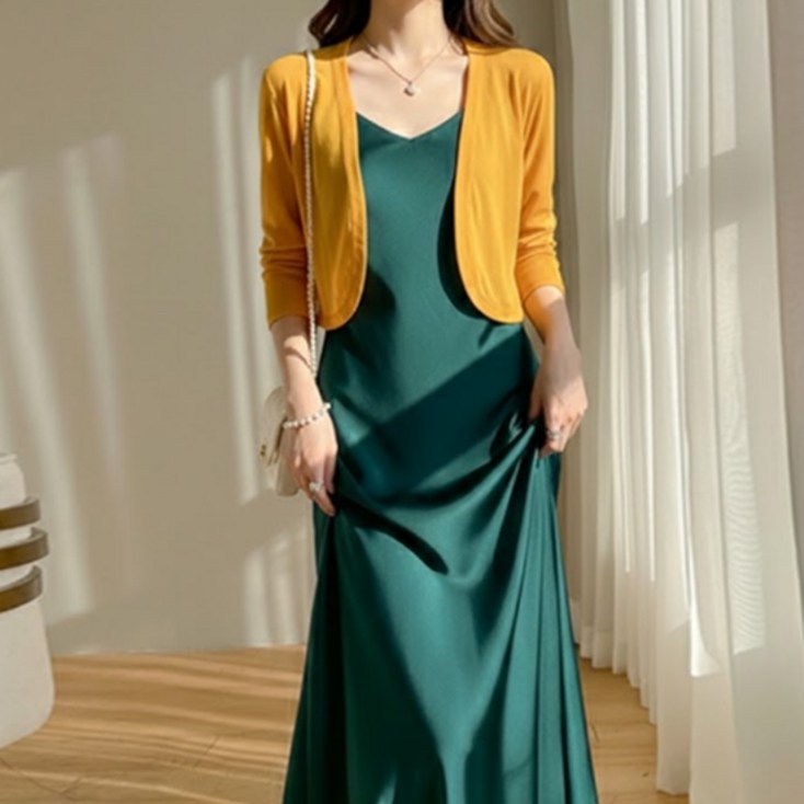 소니오 여성용 크롭 엘루안 가디건