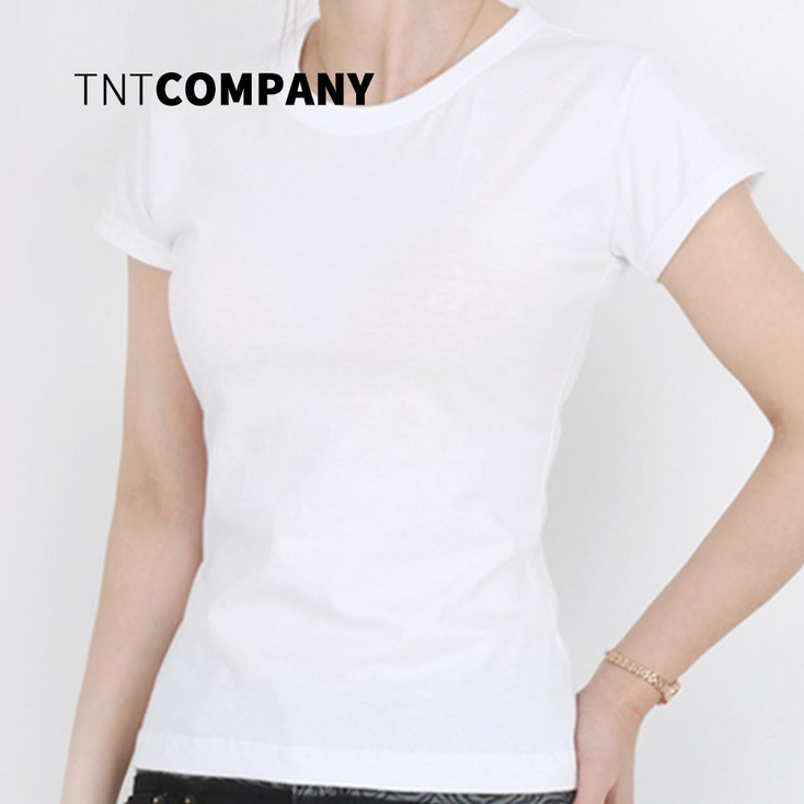 티앤티컴퍼니 여성 무지 면티 슬림핏 반팔 티셔츠 - 투데이밈