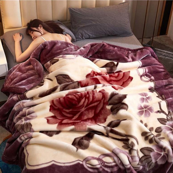 YOPENCE 양면 두꺼운 밍크이불 옛날 밍크담요 할머니담요 레오파드담요 호랑이이불