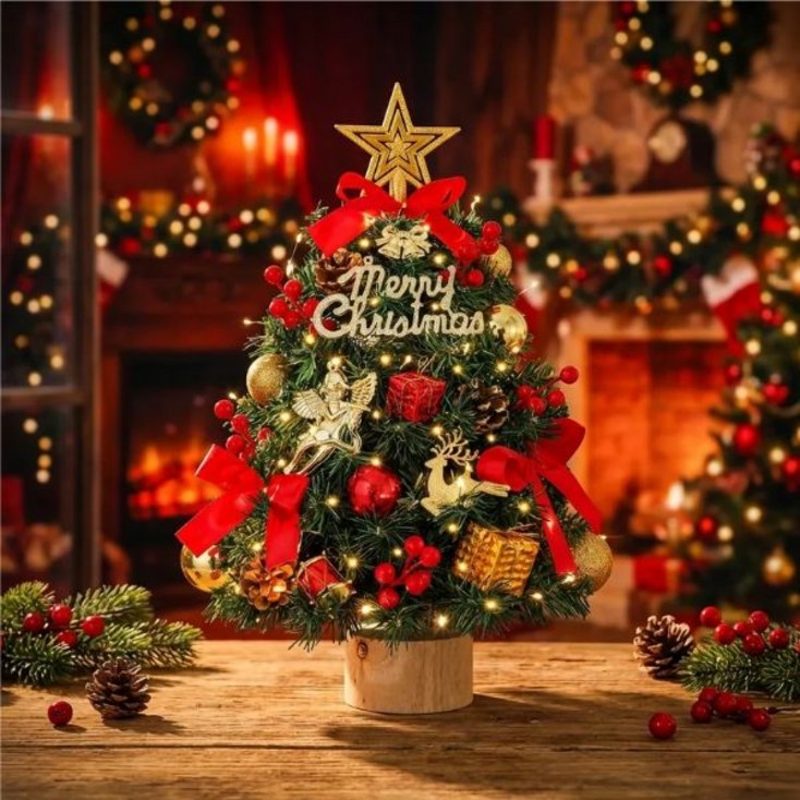 5시건 당일출고 26년 FOOI 프리미엄 크리스마스 미니트리 풀셋트 4560cm, 레드