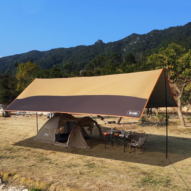 탑 랜더 경량 대형 캠핑 방수 자외선 차단 옥스포드 타프 여러 명이 사용 가능