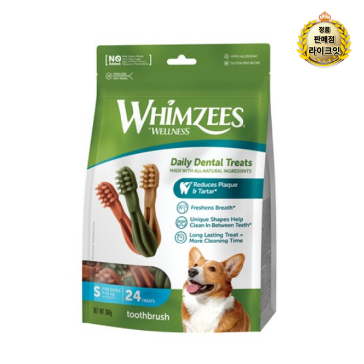 윔지스 강아지 덴탈껌 밸류백 칫솔 S 360g, 칫솔S, 15g, 4세트