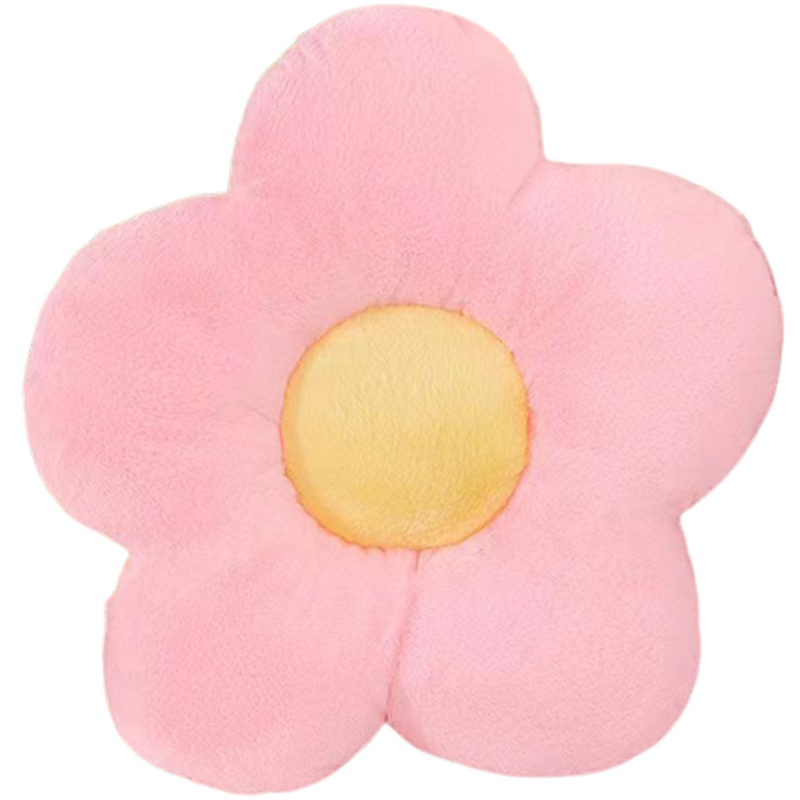 고민고밍 꽃모양 등받침 겸용 의자 쿠션, 핑크