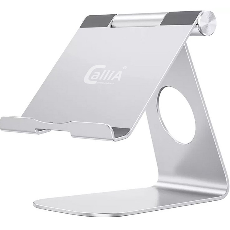 CalliA 아이그립 스마트폰 태블릿 접이식 탁상 스탠드 거치대, 실버, MA920 CalliA 아이그립 스마트폰 태블릿 접이식 탁상 스탠드 거치대, 실버, MA920