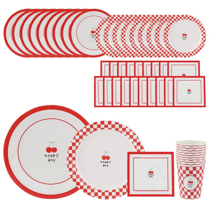 이와이엔스토리 코코 해피 체리 파티 테이블 25p 세트