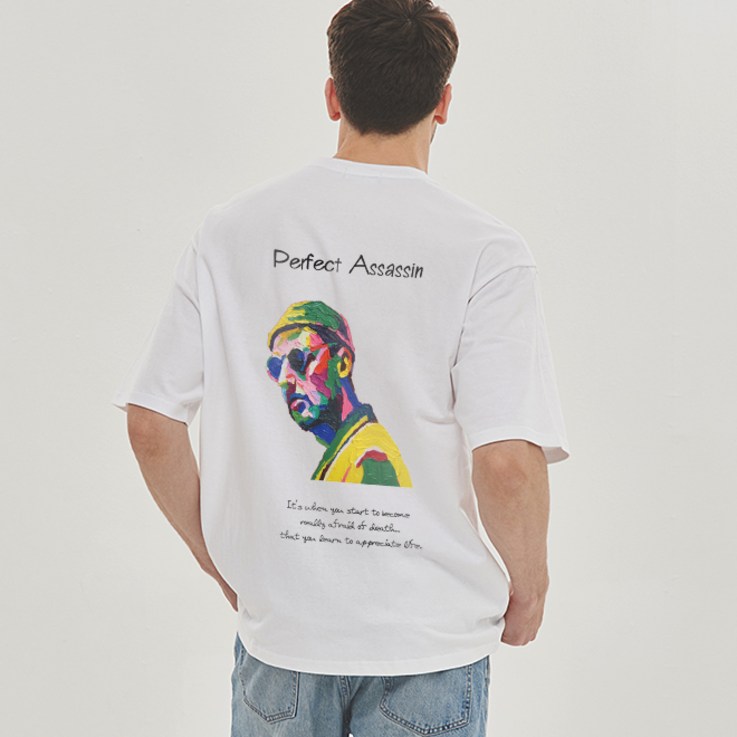 커버낫반팔 OHP 작품을 입는다. 남녀공용 세미오버 티셔츠 커플룩 오버핏 루즈핏 원헌드레드퍼센트 여름 반팔티