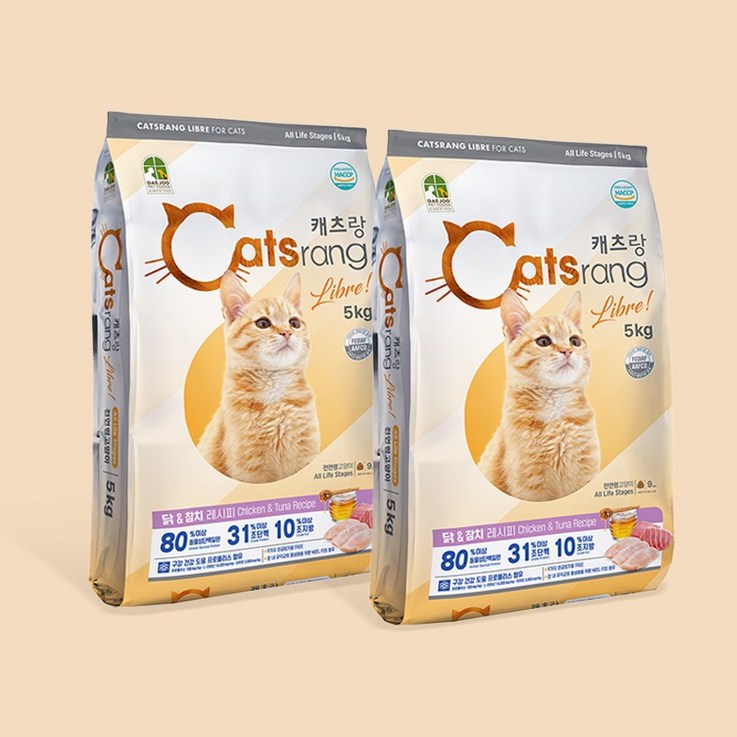 캐츠랑 리브레5kg X 2개 전연령 고양이사료 고양이밥, 닭참치, 5kg