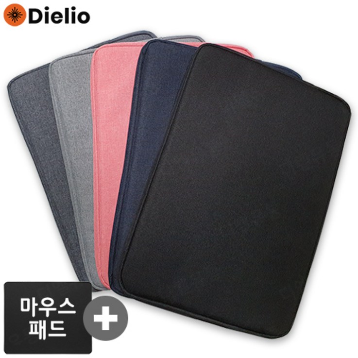 디엘리오 노트북 파우치 5색상 13인치 14인치 15인치 16인치 14형 16형 맥북 프로 에어 M2 M3 맥스 삼성 갤럭시북3 갤럭시북4 프로 울트라 LG 그램 가방 케이스, 블랙