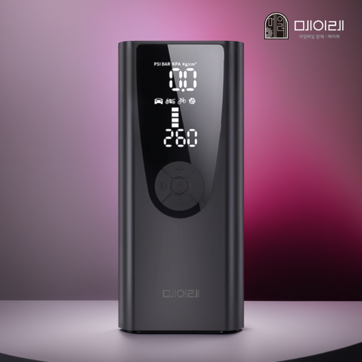 메이레다너쓰 8000 mAh 타이어공기압주입기 자동차공기주입기 자전거에어펌프, 1개