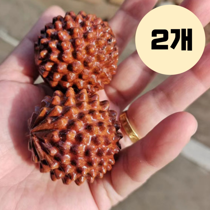 라모리 손 지압 우드 마사지볼, 흑단, 2개 라모리 손 지압 우드 마사지볼, 흑단, 2개