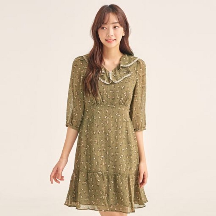 로엠 부평 플라워 빅카라 원피스 2colorsRMOWB23R11