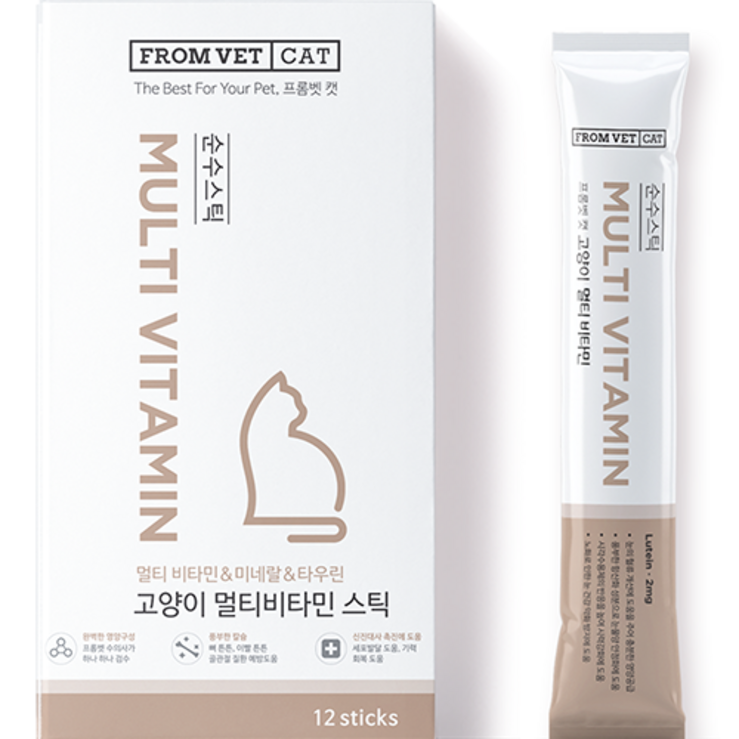 프롬벳 고양이 순수스틱 멀티비타민 츄르 12p 144g 프롬벳 고양이 순수스틱 멀티비타민 츄르 12p 144g