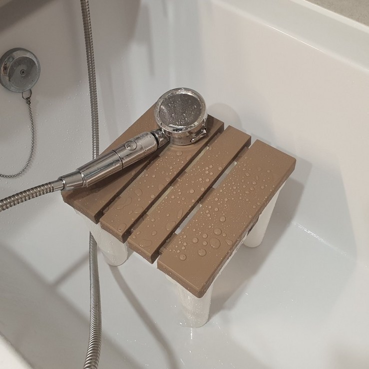 맨사템 높은 욕실 목욕탕 화장실 성인 샤워 의자, 브라운