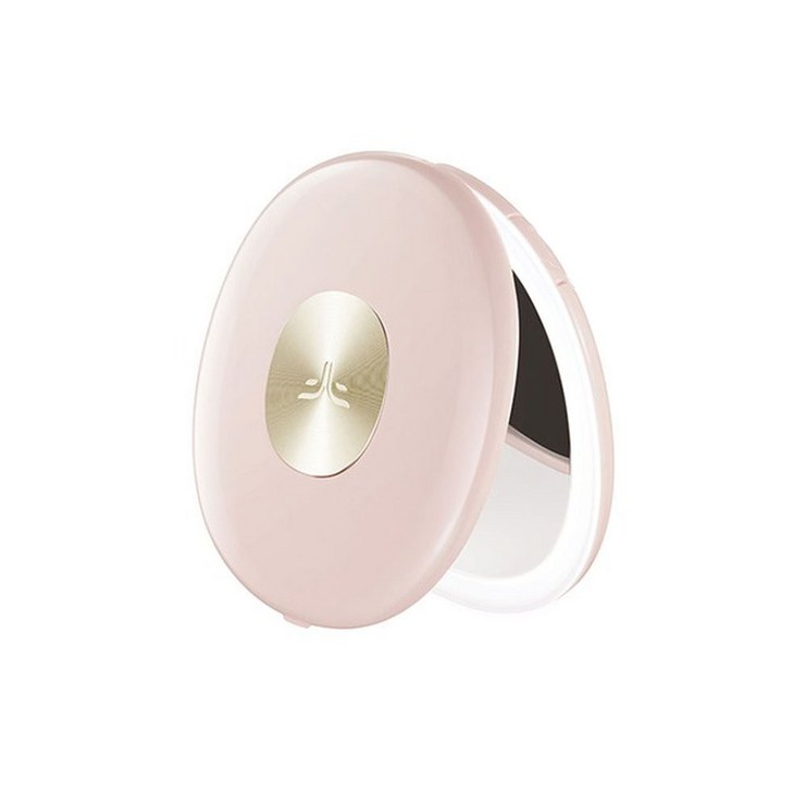 패셔네이트 큐 LED조명 손거울, 핑크, 1개