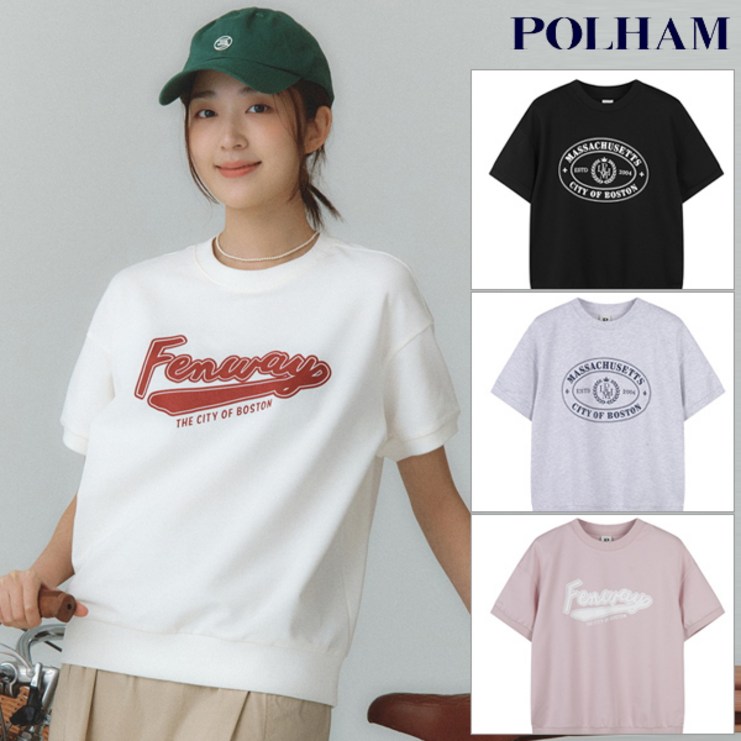 [폴햄] PHE2TR2600 여성 쿨테리 루즈핏 맨투맨 반팔 티셔츠
