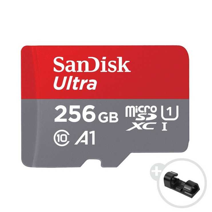 샌디스크 울트라 A1 마이크로 SD 카드 + 데이터 클립, 256GB
