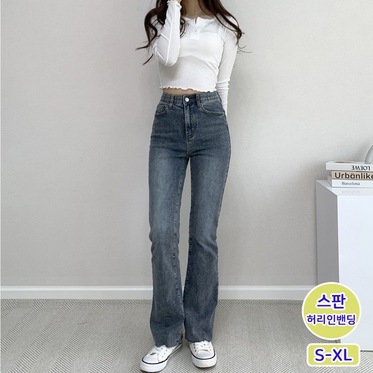블레스유 여성용 허리히든밴딩 워싱 스판 슬림 롱 부츠컷 청바지 데일리 데님 팬츠 블레스유 여성용 허리히든밴딩 워싱 스판 슬림 롱 부츠컷 청바지 데일리 데님 팬츠