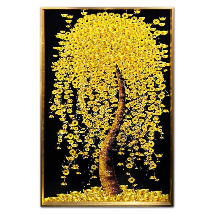 황금 돈나무 액자 비즈 그림 거실액자 ARTE02 - 에잇폼