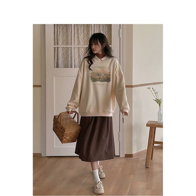 오버핏 기모 맨투맨 겨울 가을 루즈핏 라운드 레터링 도톰 제이플로우 오버핏 기모 맨투맨 겨울 가을 루즈핏 라운드 레터링 도톰 제이플로우