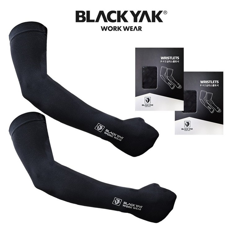 블랙야크 심리스 손등형 쿨토시 팔토시 11, 블랙블랙, 2개