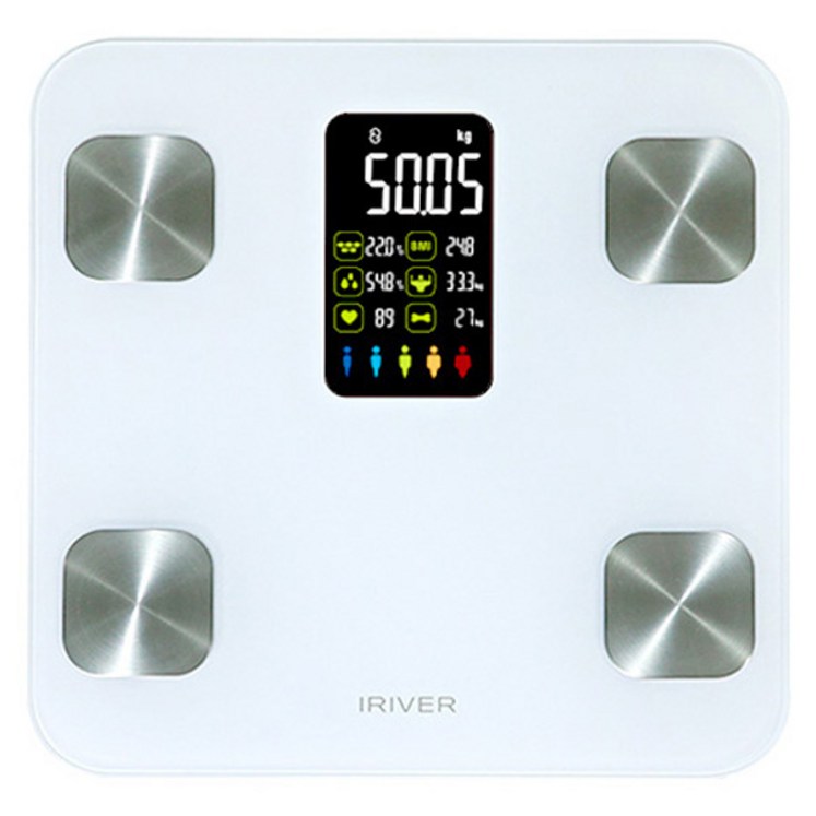 아이리버 대형 LCD 스마트 체지방 체중계, BFL303B, 화이트, 1개 아이리버 대형 LCD 스마트 체지방 체중계, BFL303B, 화이트, 1개