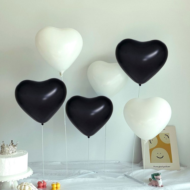 하트 풍선 스탠드 슬림스탠드 생일 기념일 파티 검정색, 1세트, 블랙화이트 하트 풍선 스탠드 슬림스탠드 생일 기념일 파티 검정색, 1세트, 블랙화이트
