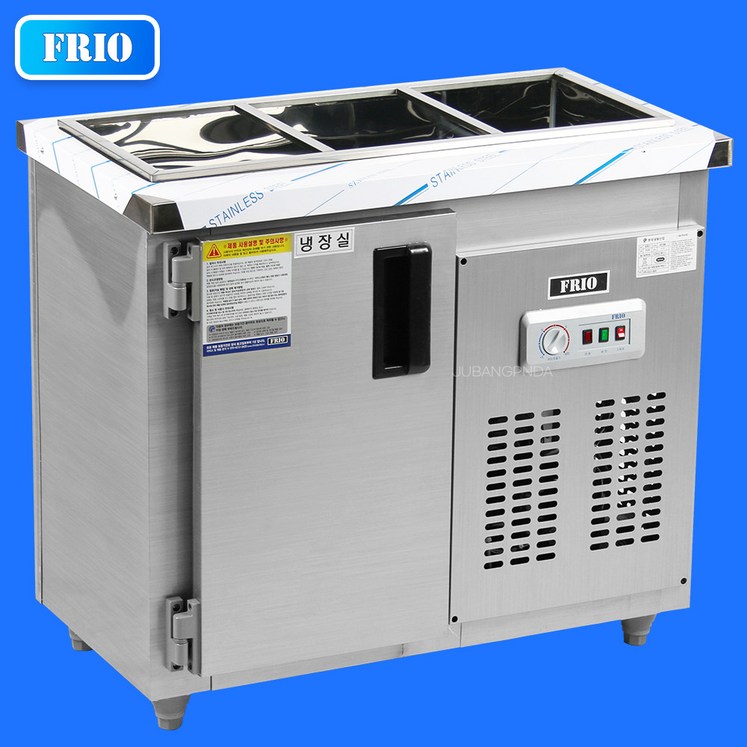 FRIO 프리오 업소용냉장고 반찬 작업대 테이블 김밥 토핑 셀프냉장고 올냉장 메탈재질 아나로그 컨트롤러, 15 반찬냉장고 8구 1500