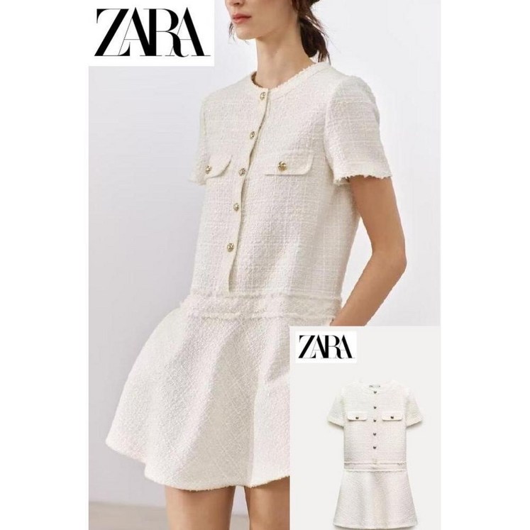 자라 스트럭처 화이트 미니 원피스 ZW COLLECTION 자라 스트럭처 화이트 미니 원피스 ZW COLLECTION