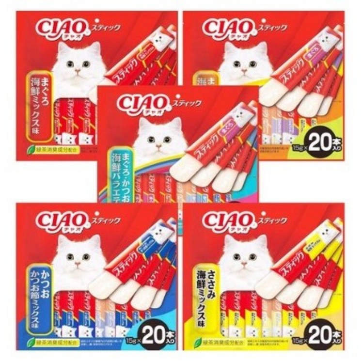이나바 대용량 챠오스틱 6가지맛 버라이어티 100P 콤보세트