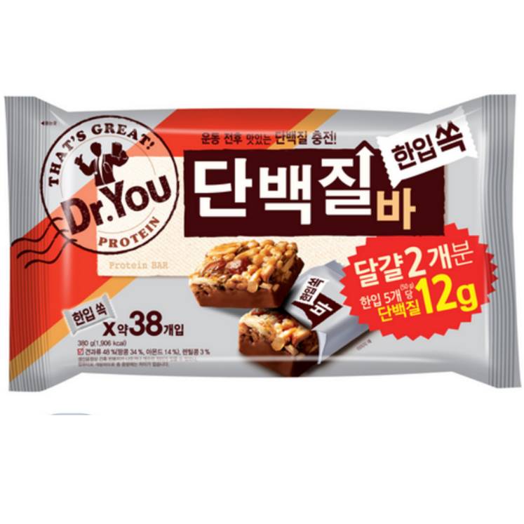 닥터유 단백질바 한입쏙, 380g, 1개