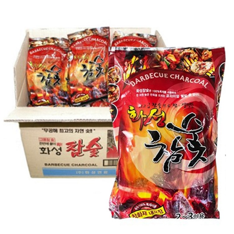 화성참숯 23인용20개입 봉지숯 구이용 참숯 바베큐숯, 20개, 23인용