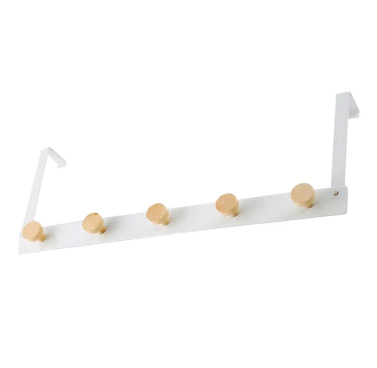 힐로 심플 원목 도어 행거 걸이, 화이트, 1개