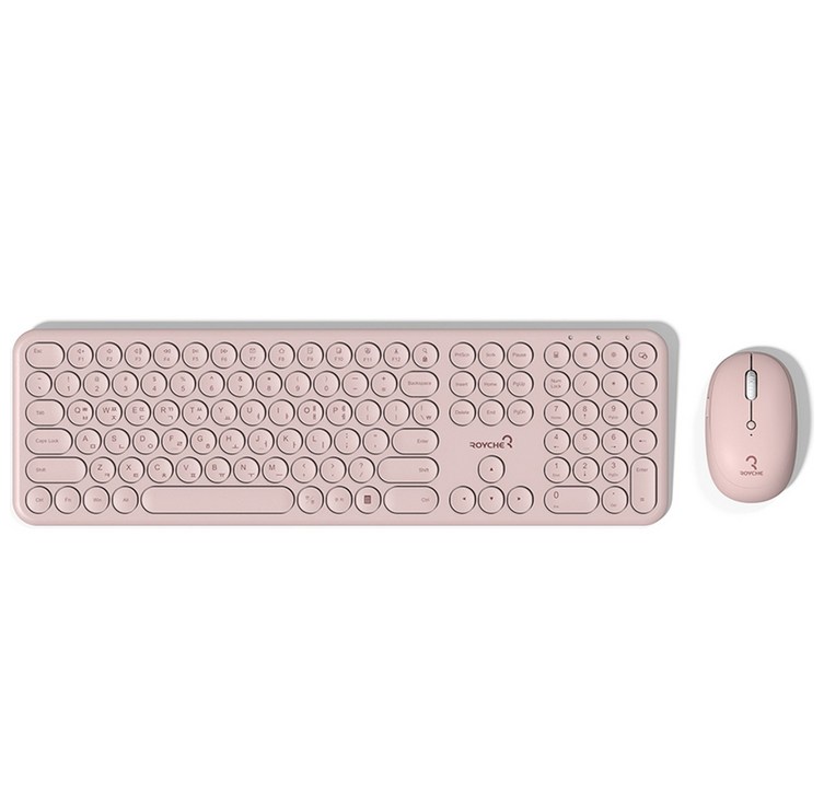 로이체 펜타그래프 무선 키보드 마우스 콤보 세트, 일반형, RMK5600, Pink
