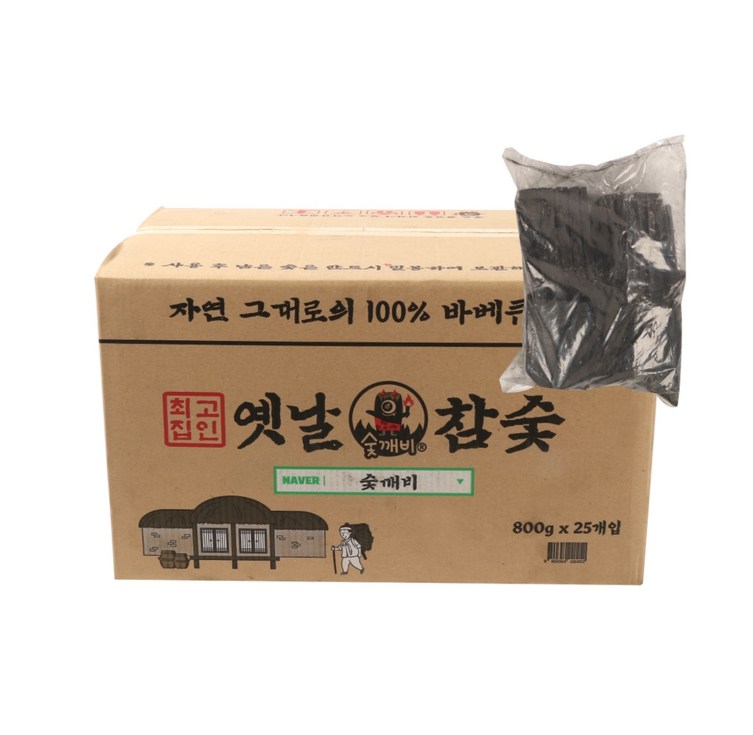 숯깨비 바베큐 옛날참숯, 25개, 800g