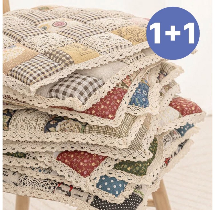 11 끈달린 식탁 의자 면 방석 쿠션 논슬립 프릴 2p