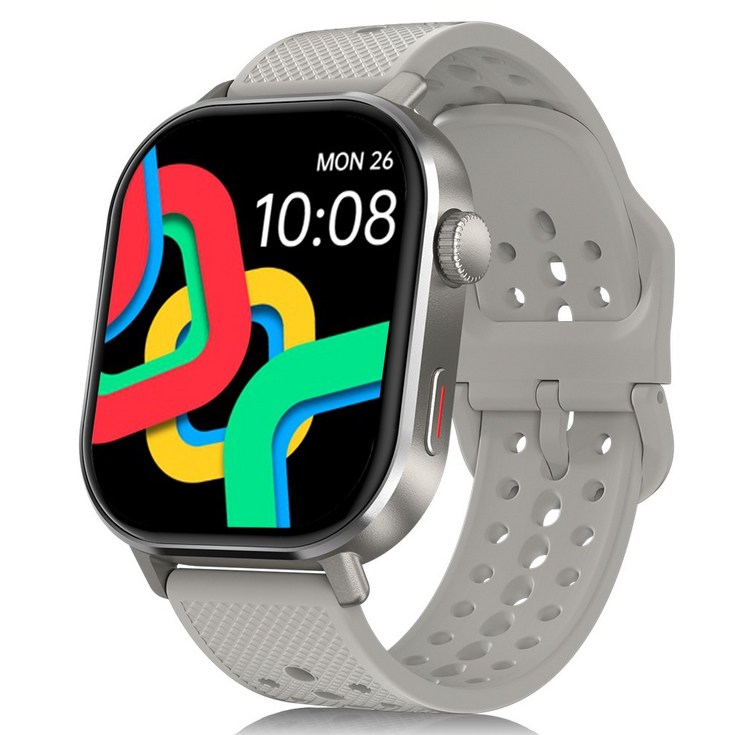 WAPIK 블루투스 아웃도어 운동 스마트워치 ST60 2.13인치 AMOLED 대화면 한글판, GPS  블루투스, 5.4cm, 실버