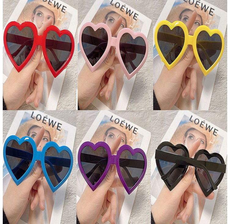 하트 선글라스 파티 안경 6color 인생네컷 소품, 하트선글라스 6종 세트