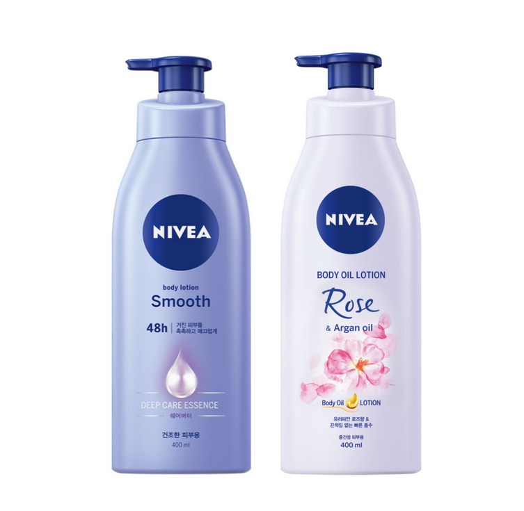 니베아 스무드 바디로션 400ml 1개 로즈아르간 바디오일로션 400ml 1개 니베아 스무드 바디로션 400ml 1개 로즈아르간 바디오일로션 400ml 1개
