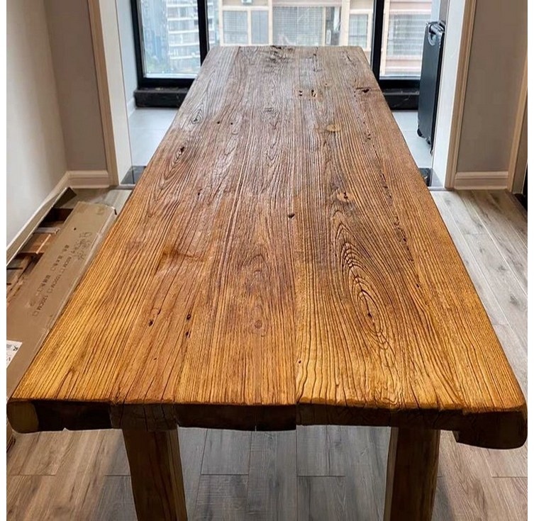 고재 식탁 통원목 티크 테이블 1200 카페 빈티지