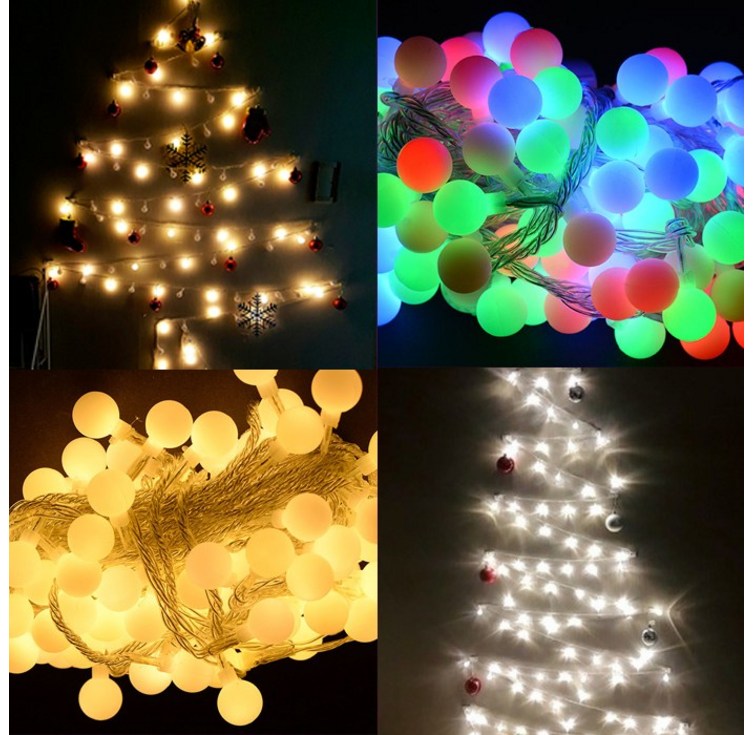 지아이비 LED 100구 벽트리 앵두전구 크리스마스 트리전구 투명선 전구색 KC인증 점멸전원코드 포함, 전구색