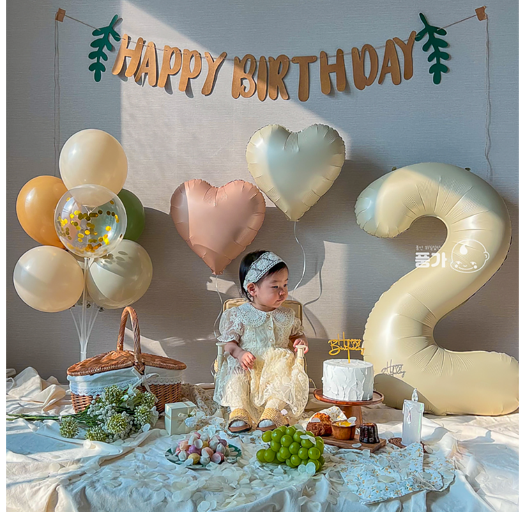 두돌생일상 두돌 생일 풍선 세트 대형 숫자 크림 2 두돌생일상 두돌 생일 풍선 세트 대형 숫자 크림 2