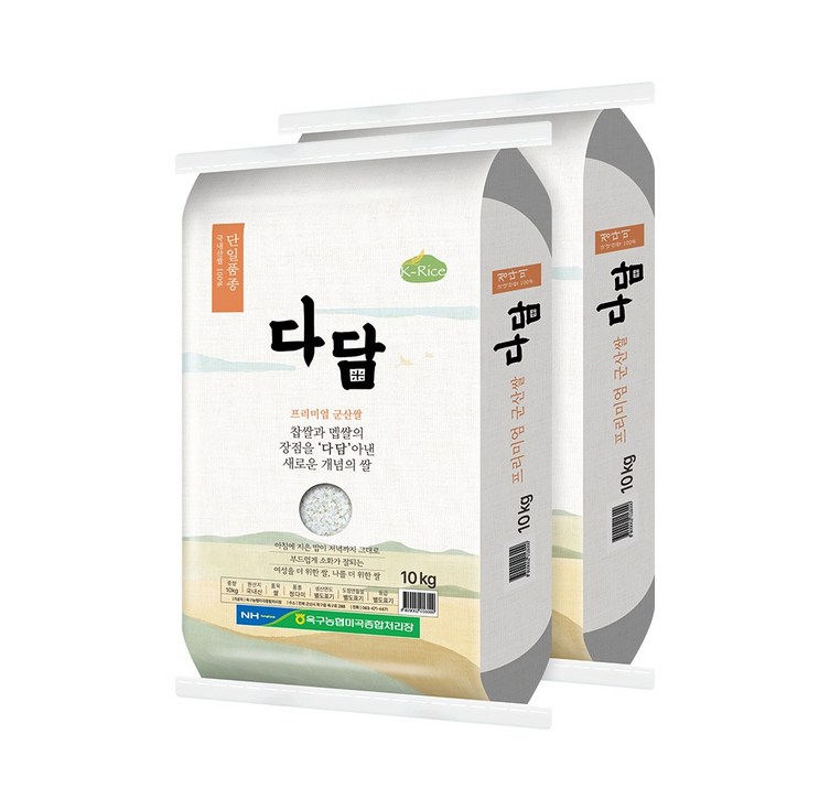 24년 햅쌀 다담 쌀 20kg10kg10kg 정다미 단일품종 당일도정 상등급, 2개, 10kg