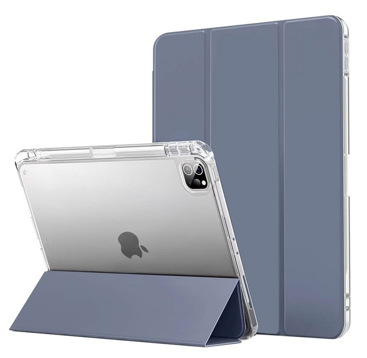 내셔널 리코리아 클리어 에어로 쉴드 애플팬슬 충전 수납홀더 태블릿PC 아이패드 투명케이스 스마트커버 울트라 하이브리드 케이스 for iPad, 라벤더, 1개